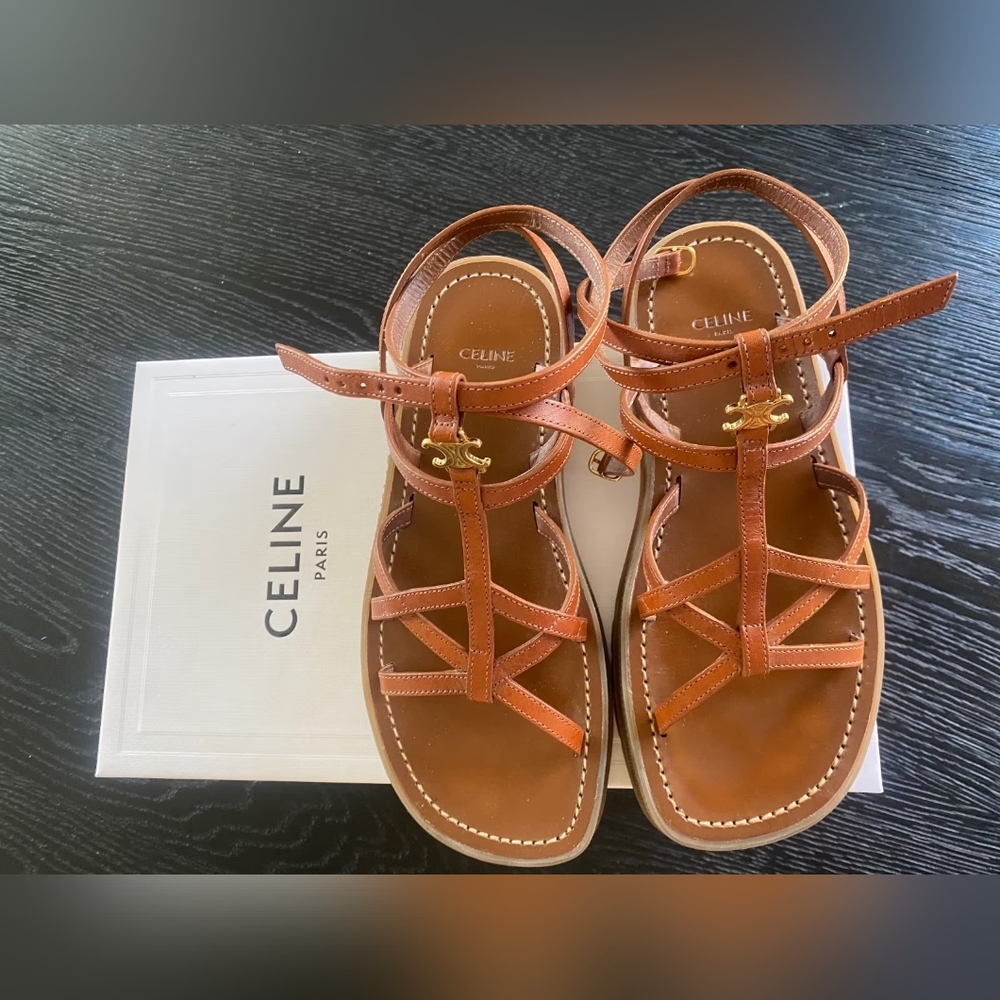 Celine Triomphe leather sandal - Picture 2 of 6